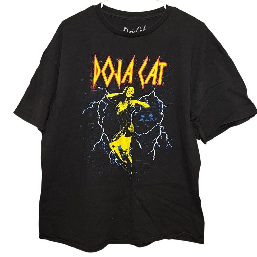 Doja Cat Graphic Band Tee Black Lightning Tour Style Shirt XXL